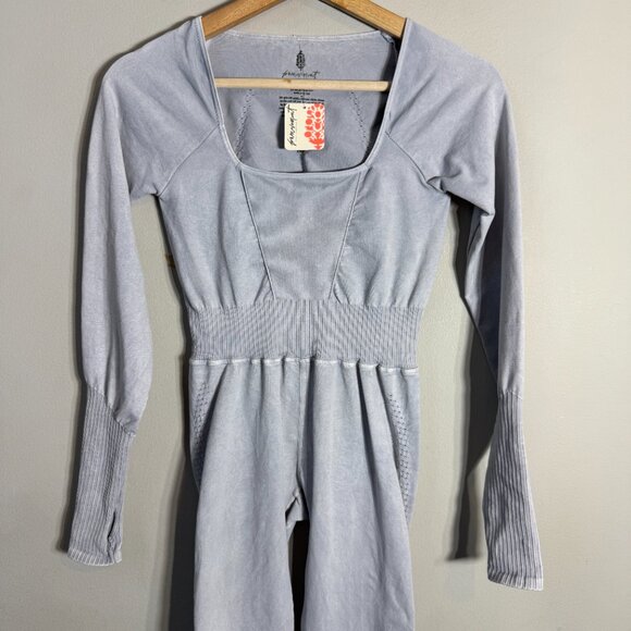 FP Movement Free People Good Karma Long Sleeve Jumpsuit Women's M/L Ice Gray NWT - Picture 7 of 16
